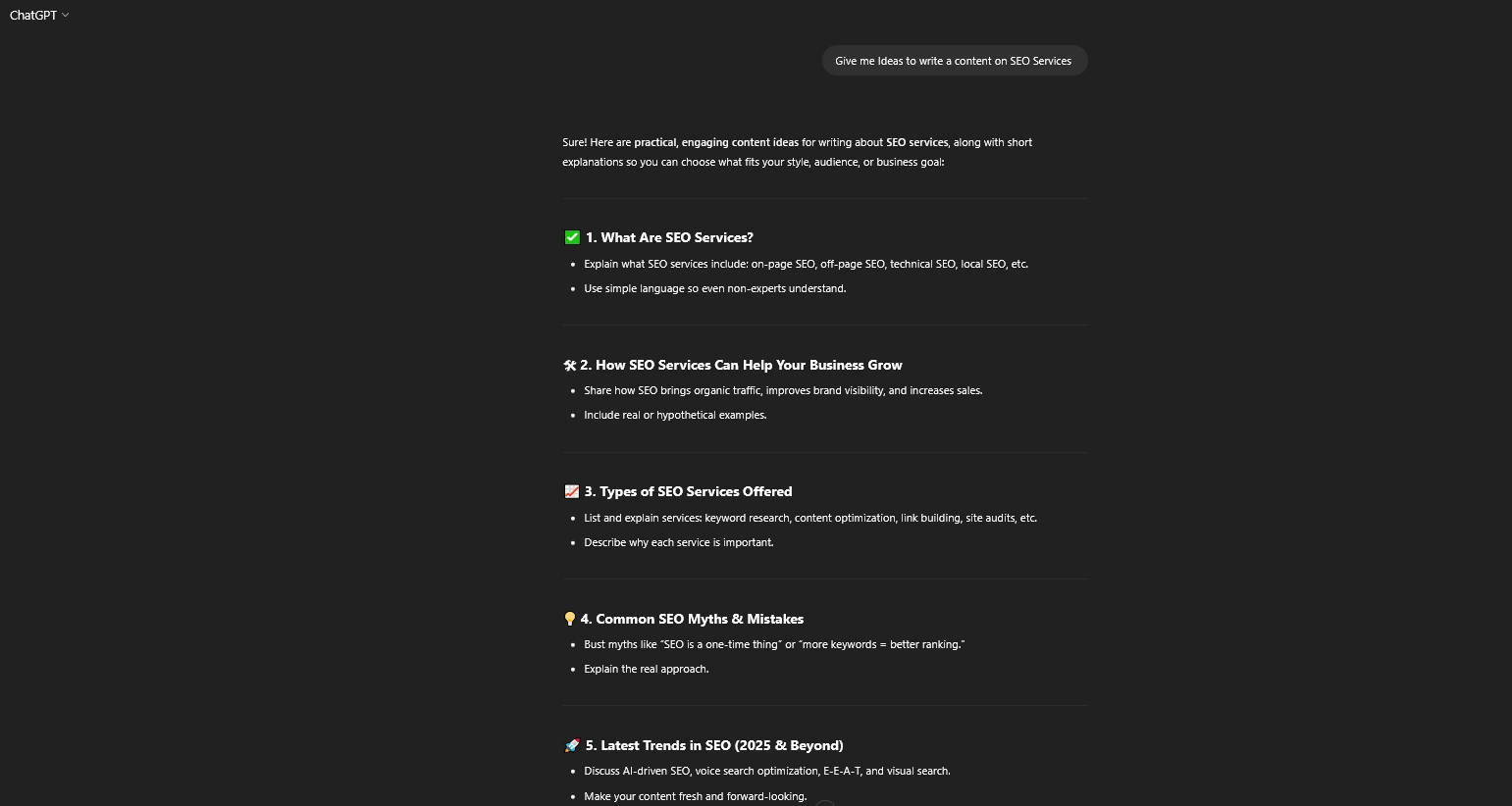 Start to write a content