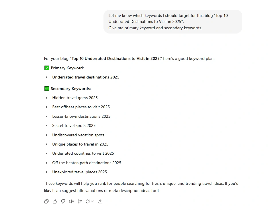 Keyword Research by ChatGPT