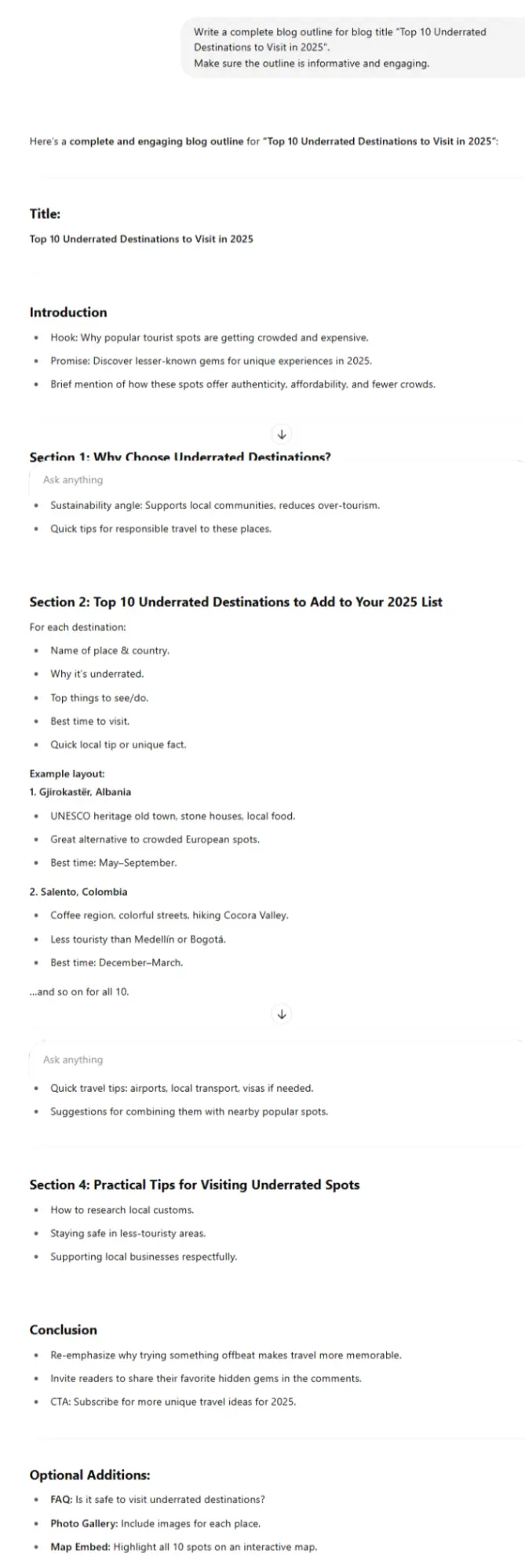 Blog outline by ChatGPT